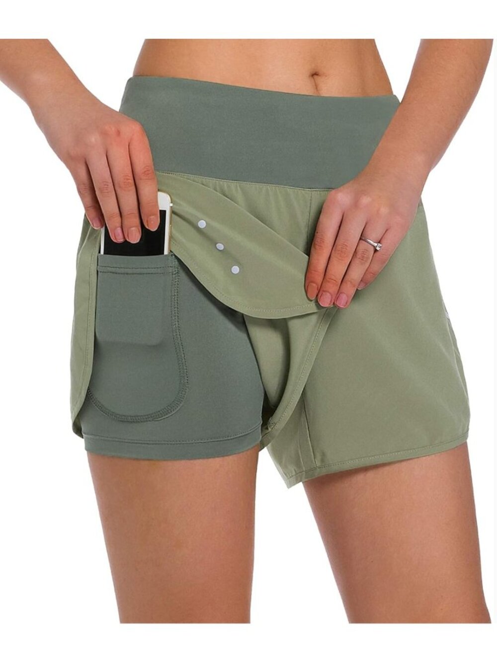 Women's 2-in-1 Running Shorts with Liner & Phone Pockets - Activewear Essential